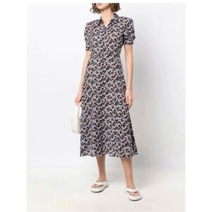 Theory Jasper Silk Multi Print Shirt Midi Dress Size 00